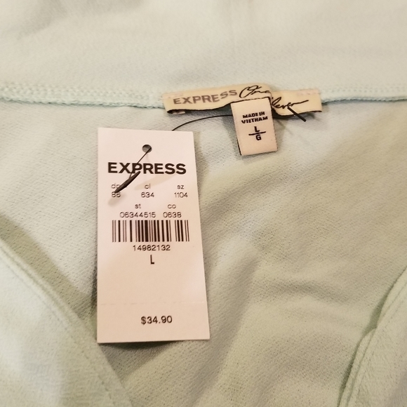 EXPRESS Off Shoulder Mint Cropped Top - Picture 4 of 4